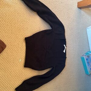 Astr Ribbed Black Knit Top